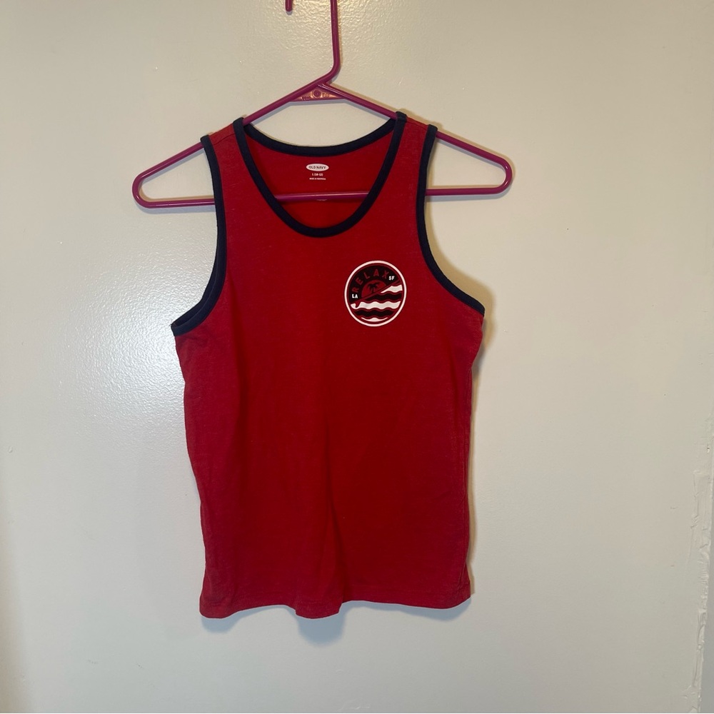 Old Navy red youth tank top kids size large